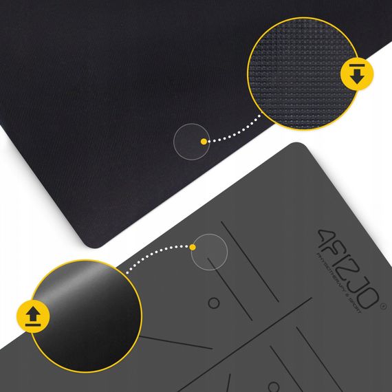 Килимок (мат) спортивний 4FIZJO PU 183 x 68 x 0.4 см для йоги та фітнесу 4FJ0587 Black (P-5907739319531) | Зображення 2