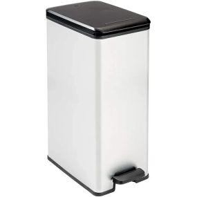 Контейнер для мусора с педалью Curver (Курвер) Slim bin 40 л (02340) Серебристый