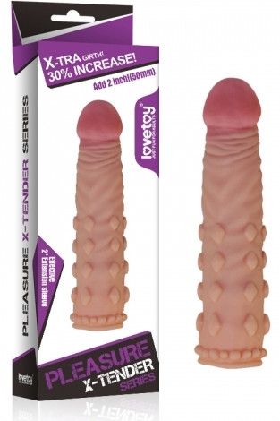 Насадка на член - Pleasure X-Tender Penis Sleeve Add 2" Flesh sexstyle