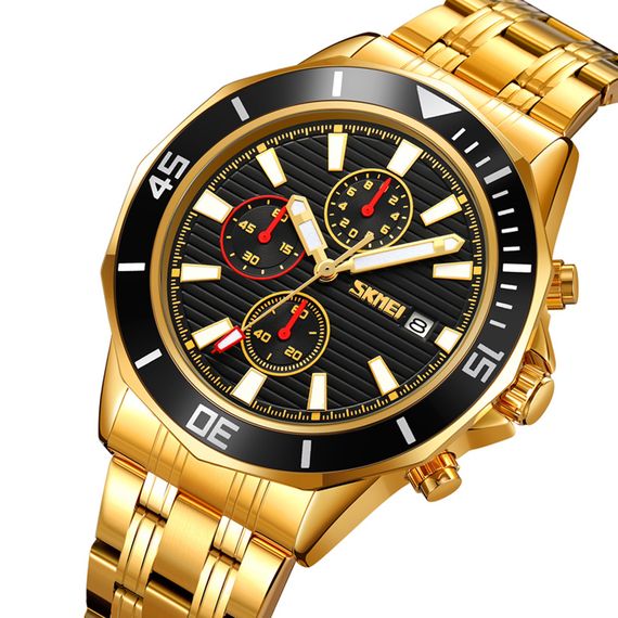 Чоловічий годинник Skmei 9335GDBK Gold-Black | Зображення 1