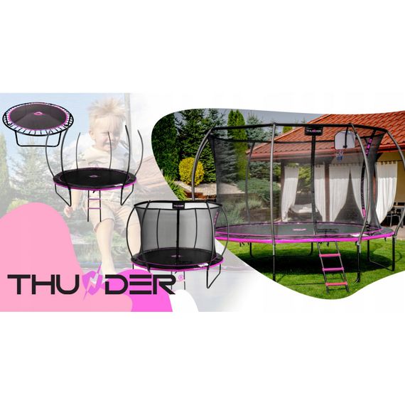 Батут із внутрішньою сіткою THUNDER Inside Ultra 8FT 255 см Black/Pink | Зображення 6