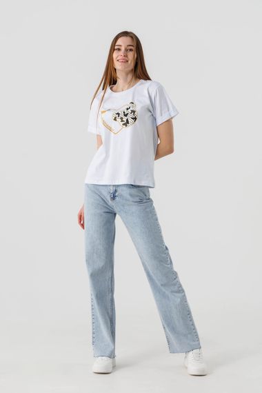 Футболка з принтом жіноча On me 60224 L Білий (2000990414151) | Зображення 2