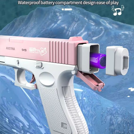 Водяний акумуляторний пістолет Glock Water Gun (250ml) with lithium battery Pink | Зображення 4