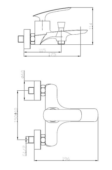 Змішувач для ванної ASIGNATURA Elegant (55502800) | Зображення 1
