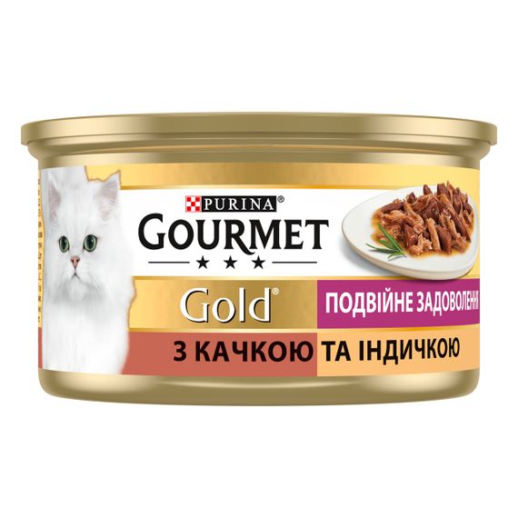 Вологий корм для котів з качкою та індичкою в соусі Gourmet Gold, 85 гр | Зображення 1