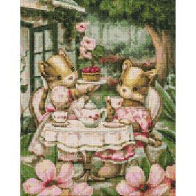 Алмазная мозаика "Чаепитие" 40х50см