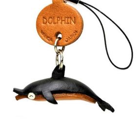 Vanca Dolphin дельфин 3d брелок на мобильный, натуральная кожа