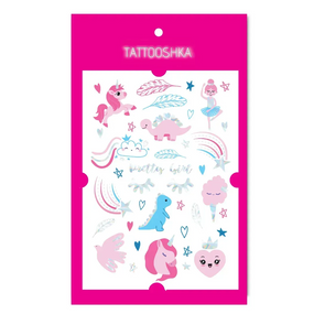 Тату тимчасове в наборі Unicorn mood голограма Tattooshka LB-185 Різнокольоровий shop (4825800010594)