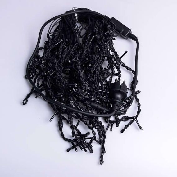 Вулична гірлянда бахрома 12(м) 200 led світлодіодів зовнішня мультиколор чорний дріт 12MBML | Зображення 9