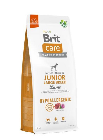 Корм Brit Care Junior Large Breed Lamb Hypoallergic сухий гіпоалергенний для цуценят та юніорів великих і гігантських порід 12 кг