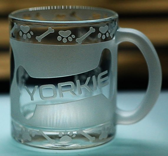 Скляна чашка кружка 320 мл  з гравіюванням Йорк подарунок для власника собаки або поціновувача породи | Зображення 5