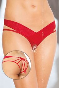 Жіночі трусики з розрізом Softline Thongs 2438, Червоний, День закоханих, M, L, M/L