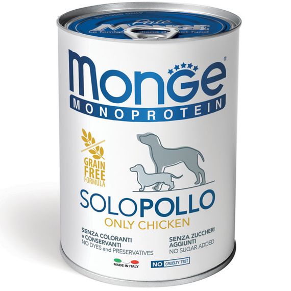 Корм Monge Monoprotein Dog Solo Pollo вологий з куркою для дорослих собак 400 гр