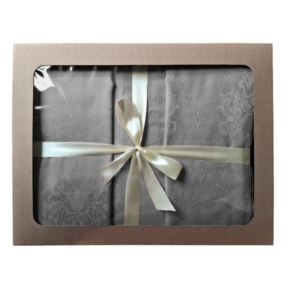 Комплект постільної білизни SoundSleep Jacquard Nonpareil Noble Grey сатин-жаккард Двоспальний Євро 200х220 см світло-сірий | Зображення 1