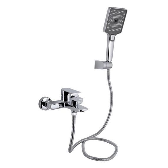 Смеситель для ванны Qtap Aries (c душевым гарнитуром) QTARI259CRM45559 Chrome