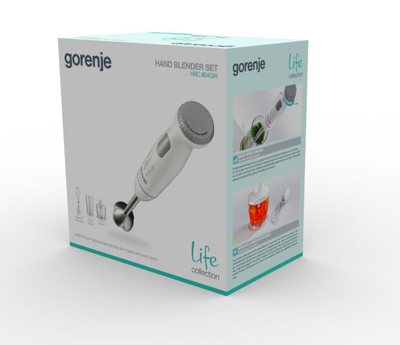 Блендер Gorenje HBC804QW/800 Вт /импульсн работа/плавная регулировка/чаша 0.5 л/пластик+металл (HBC804QW) | Зображення 4