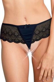 Сексуальные трусики Art of Sex - Lina с жемчугом, Черный, L, XL, 2XL, L/XL/XXL, Большие размеры