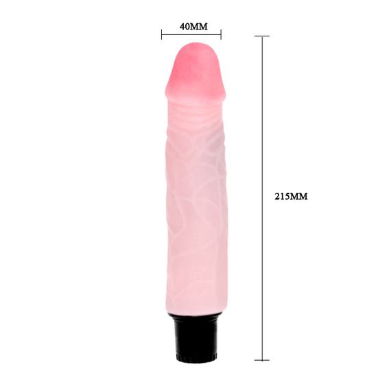 Вібратор реалістичний Baile The Realistic Cock, бежевий, 21.5 х 4 см Sex Aura | Зображення 2