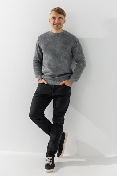 Джемпер однотонний чоловічий Kaptan 2222 XL Сірий shop (2000990775689) | Зображення 1