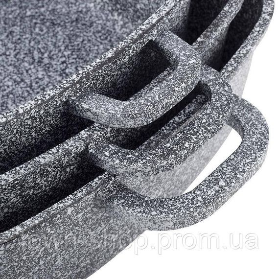 Набор 3 квадратные кастрюли Ofenbach Snow Marble 2.3л, 4.4л, 6.5л с двумя прихватками NB-100509 | Зображення 4