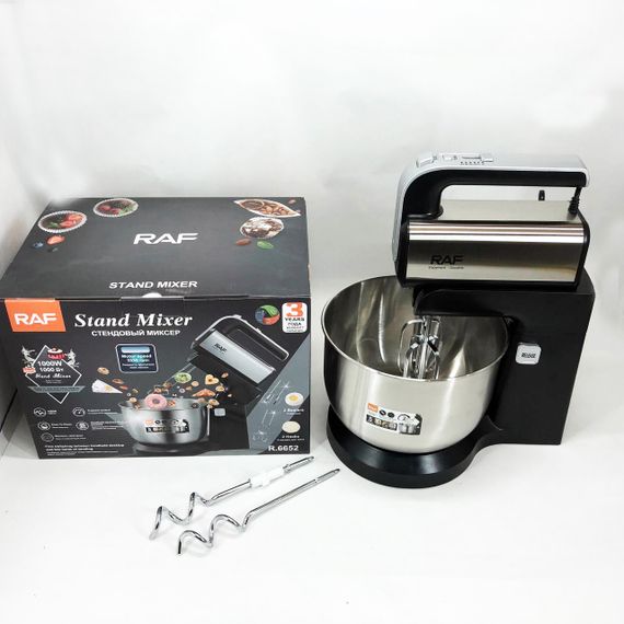 Настольный миксер тестомес RAF R.6652 1000 Вт 3.5 л, Бытовой миксер для взбивания крема AY-54 | Зображення 2