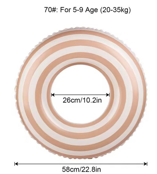 Надувне коло дитяче Помаранчево Біла  полоса 70 розмір | Зображення 1