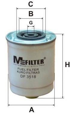 Фільтр палив. FORD Transit 2.5 (вир-во M-Filter) MFILTER DF3518 на FORD TRANSIT автобус (E_ _)