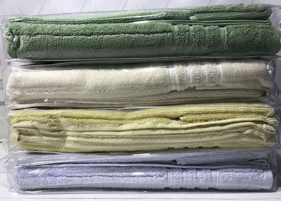 Набір 2 рушники Soft Cotton Aria Green лицьовий та банний, махра | Зображення 1