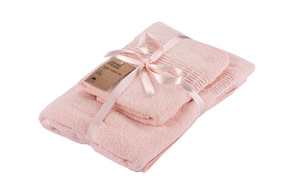 Набір рушників махрових Ardesto Lotus, 50х90см, 70х140см, 2шт, 100% бавовна, пудровий (ART2357PW)