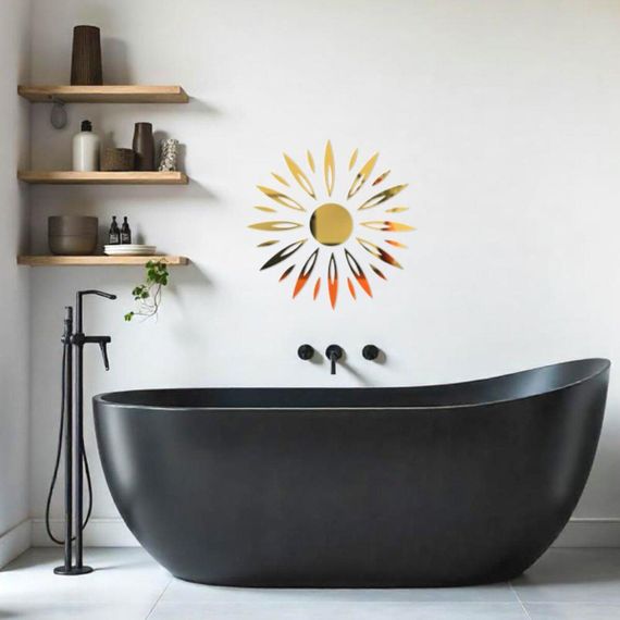 Дзеркальний декор акриловий самоклеючий золото, 25шт (D) SW-00002522 | Зображення 5