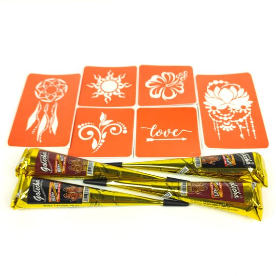 Набір хни з трафаретами для біо-тату №1 henna-set-01 | Зображення 5