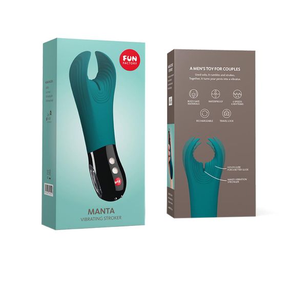 Вібратор для пеніса Fun Factory MANTA deep sea blue/black, підходить для парних ігор Sex Aura | Зображення 5