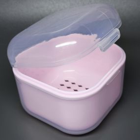 Бокс для дезинфекции фрез (квадратный, розовый) 80 х 80 х 70 мм