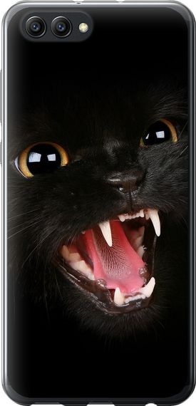 Чехол на Huawei Honor V10 / View 10 Чёрная кошка "932u-1579-17620"