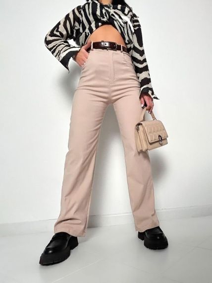 Женские широкие брюки палаццо из джинс-бенгалдина GF01698 цвет бежевый, размер 44 | Зображення 4