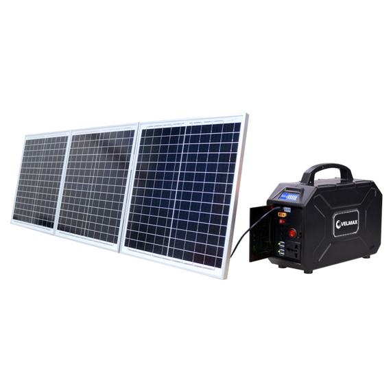 Портативна зарядна станція VELMAX V-PPS-200sp 200W акум.свинц кисл Lead-acid30Ah з сонячною панеллю 3х30W (Арт.31-10-03)