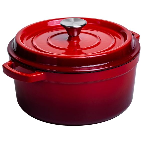 Кокотниця чавунна емальована 4,5 л, червоний Yiwu HP-FLG-4 RED | Зображення 5