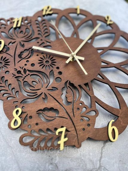 Настінний дерев'яний годинник з фанери Оригінальний годинник  Декор для дому, офісу, подарунок | Зображення 2
