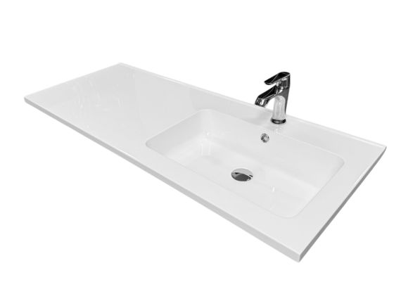 Раковина накладна Adamant FLATE 120R, прямокутна, з сифоном Click-Clack + змішувач (4824296208501) | Зображення 1