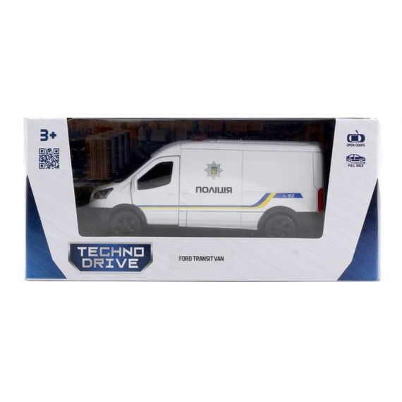 Автомодель "FORD TRANSIT VAN ПОЛИЦИЯ" TechnoDrive 250343U, 1:32 | Зображення 3