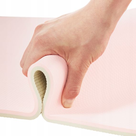 Килимок (мат) спортивний 4FIZJO TPE 180 x 60 x 0.6 см для йоги та фітнесу Pink/Grey (P-5907739317063) | Зображення 4