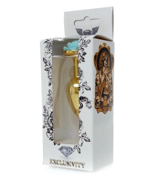 Анальна пробка - Jewellery Gold PLUG ROSE- Light Blue sexstyle | Зображення 3