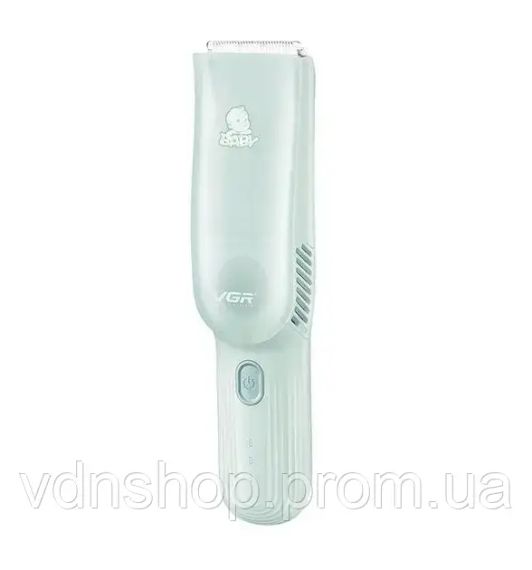 Машинка для стрижки дітей безшумна з витяжкою VGR V-155, 4 безпечні насадки, IPX8, зелена | Зображення 1