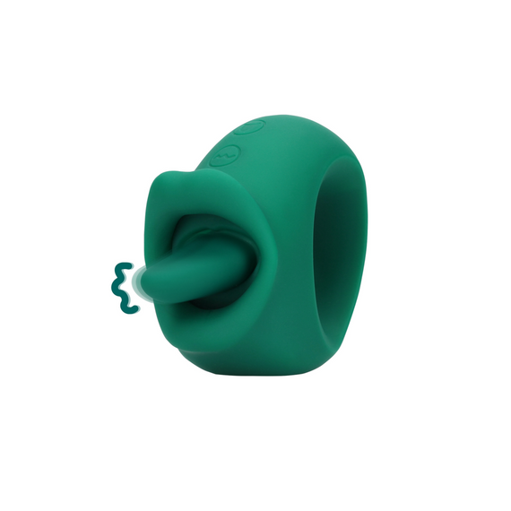 Вібратор з язиком Loveline Smaragd для кунілінгусу та інтимної стимуляції смарагдовий інноваційний дизайн високоякісні матеріали | Зображення 1