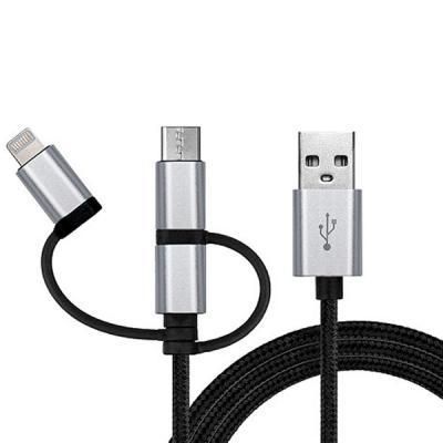 Дата кабель USB 2.0 AM to 3in1 1.0m Premium black REAL-EL (EL123500035) | Зображення 1
