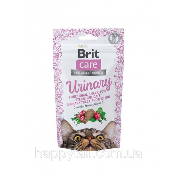 Лакомство Brit Care Functional Snack Urinary для котов д/здоров я мочевыделительной системы с индейкой 50 г
