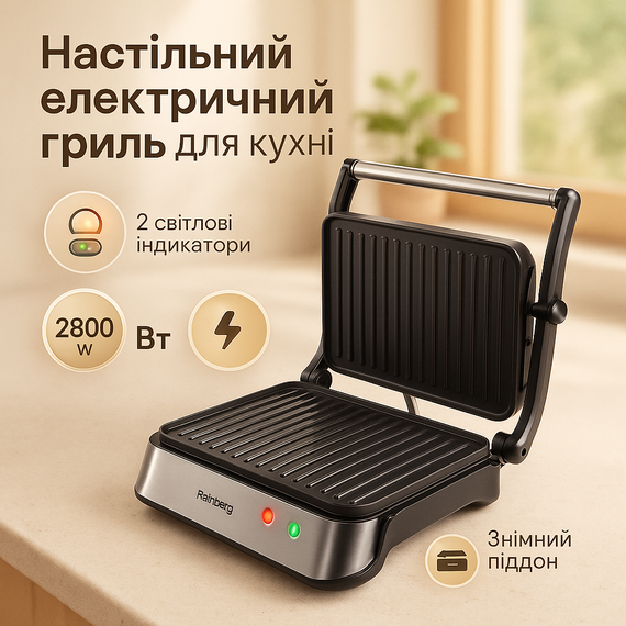 Потужний гриль для домашнього використання Rainberg, Кухонний гриль для м'яса Мультипекар м'яса OS-90