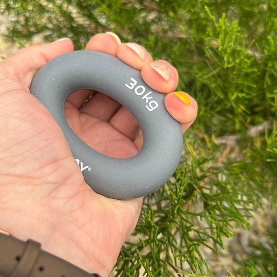 Еспандер кистьовий силіконовий Паверплей PP-4324 Hand Grip Ring X-Hard 30 кг. Сірий | Зображення 9