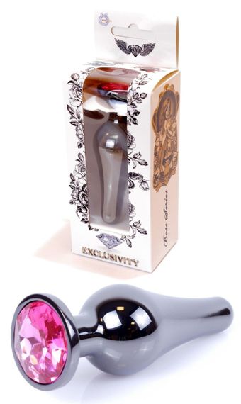 Анальний затор Boss Series - Jewellery Dark Silver BUTT PLUG Pink, BS6400053 Sex Aura