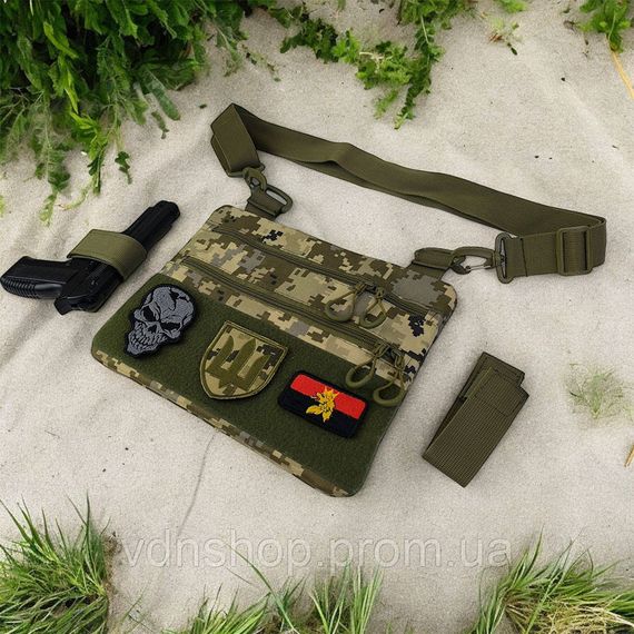 Нагрудна сумка розвантаження, Чоловіча тактична сумка барсетка через плече маленька брезентова XY-49 | Зображення 3